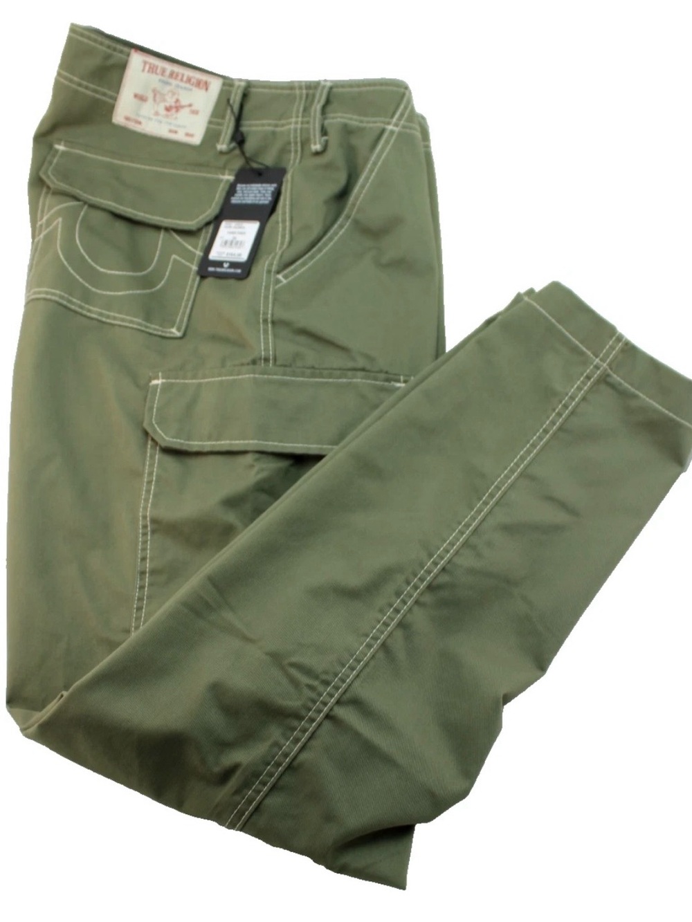 Men's Sz 34 True Religion Cargo Pants Kalamata Green Style 108335 MSRP $164 NWT